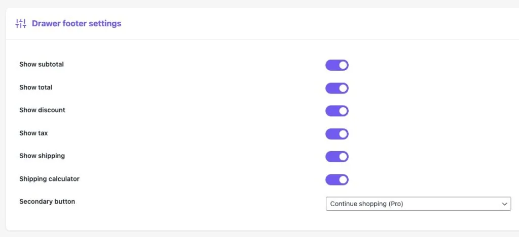 Line item settings